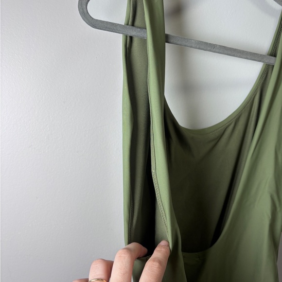 Aerie Super Scoop One Piece Swimsuit Size XL Olive Green High Cut Cheeky Swim - Picture 6 of 9